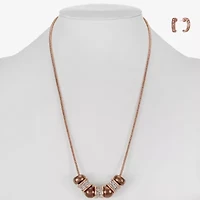 Liz Claiborne Slider Collar Necklace & Huggie Earring Womens Glass 2-pc. Jewelry Set