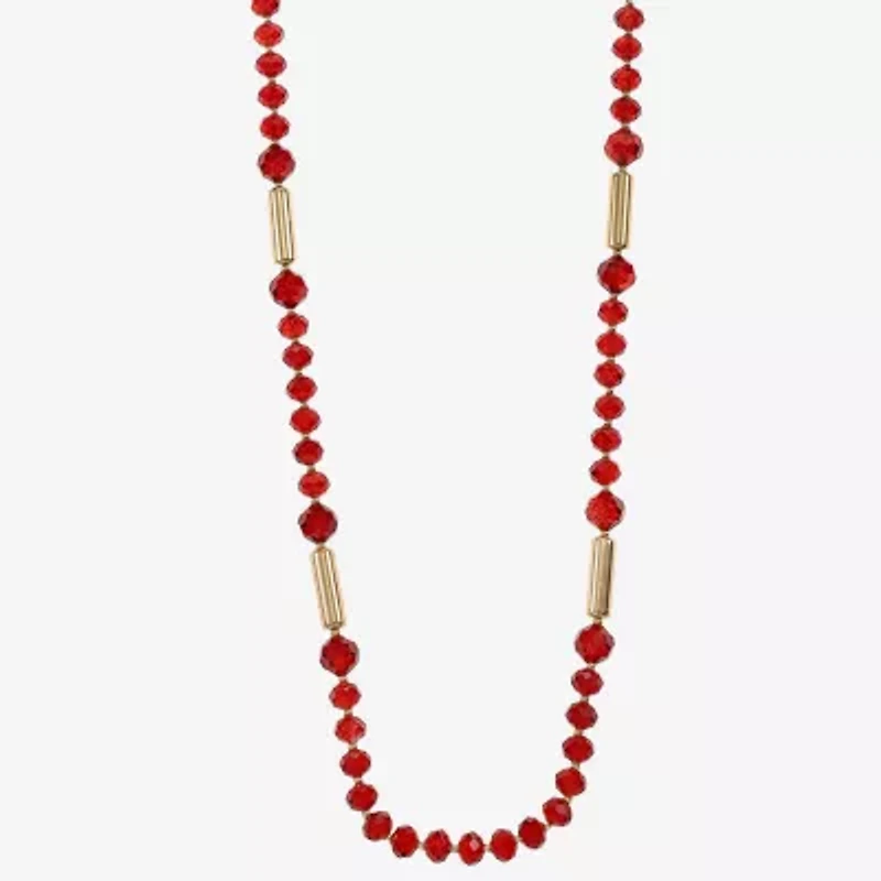 Liz Claiborne Gold Tone Beaded Womens 32 Inch Strand Necklace