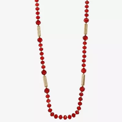 Liz Claiborne Gold Tone Beaded Womens 32 Inch Strand Necklace