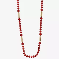 Liz Claiborne Gold Tone Beaded Womens 32 Inch Strand Necklace