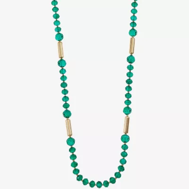 Liz Claiborne Gold Tone Beaded Womens Inch Strand Necklace