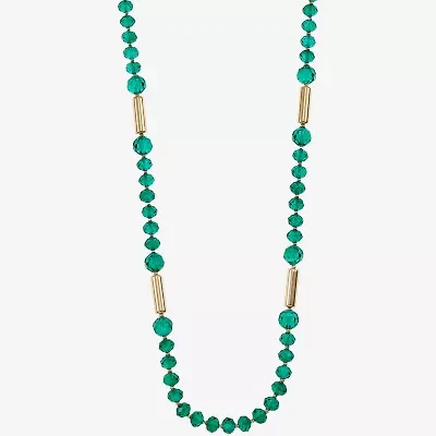 Liz Claiborne Gold Tone Beaded Womens Inch Strand Necklace