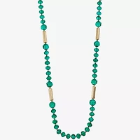 Liz Claiborne Gold Tone Beaded Womens Inch Strand Necklace