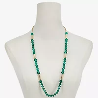 Liz Claiborne Gold Tone Beaded Womens Inch Strand Necklace