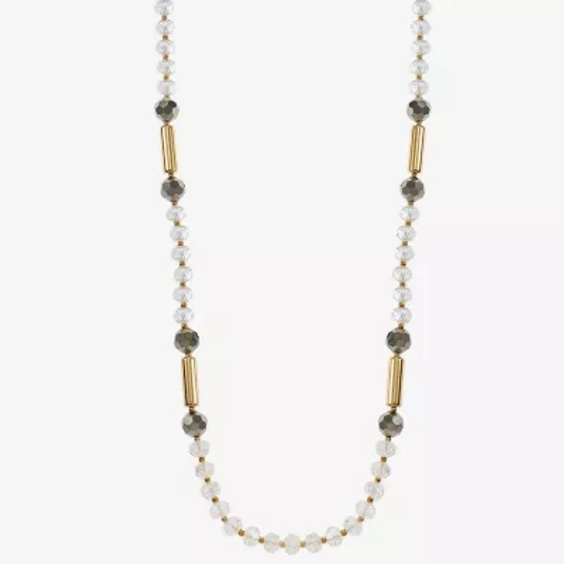Liz Claiborne Gold Tone Beaded Womens Inch Strand Necklace