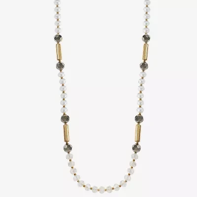 Liz Claiborne Gold Tone Beaded Womens Inch Strand Necklace