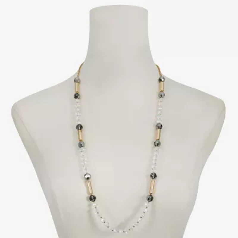 Liz Claiborne Gold Tone Beaded Womens Inch Strand Necklace