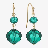 Liz Claiborne Gold Tone Beaded Womens Drop Earrings