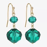 Liz Claiborne Gold Tone Beaded Womens Drop Earrings