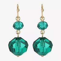 Liz Claiborne Gold Tone Beaded Womens Drop Earrings