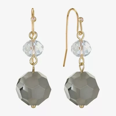 Liz Claiborne Gold Tone Beaded Womens Drop Earrings