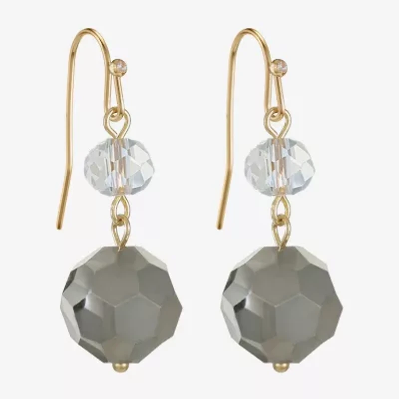 Liz Claiborne Gold Tone Beaded Womens Drop Earrings