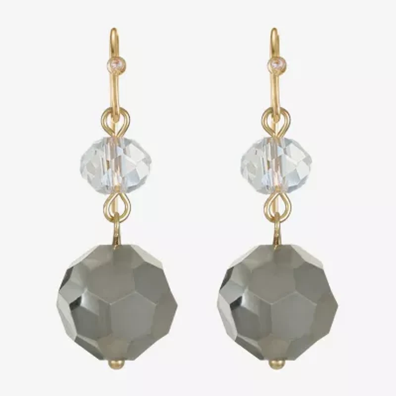 Liz Claiborne Gold Tone Beaded Womens Drop Earrings