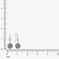 Liz Claiborne Gold Tone Beaded Womens Drop Earrings