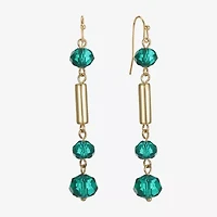 Liz Claiborne Gold Tone Beaded Womens Drop Earrings
