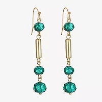 Liz Claiborne Gold Tone Beaded Womens Drop Earrings