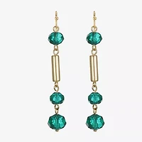 Liz Claiborne Gold Tone Beaded Womens Drop Earrings
