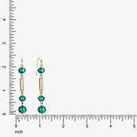 Liz Claiborne Gold Tone Beaded Womens Drop Earrings