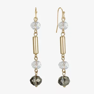 Liz Claiborne Gold Tone Beaded Womens Drop Earrings