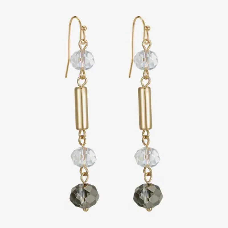 Liz Claiborne Gold Tone Beaded Womens Drop Earrings