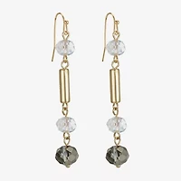 Liz Claiborne Gold Tone Beaded Womens Drop Earrings