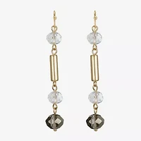 Liz Claiborne Gold Tone Beaded Womens Drop Earrings