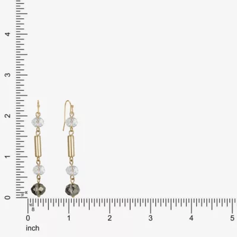 Liz Claiborne Gold Tone Beaded Womens Drop Earrings