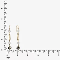 Liz Claiborne Gold Tone Beaded Womens Drop Earrings