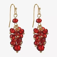 Liz Claiborne Gold Tone Beaded Shakey Womens Drop Earrings