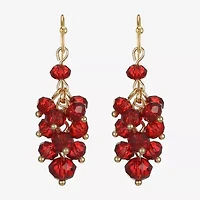 Liz Claiborne Gold Tone Beaded Shakey Womens Drop Earrings