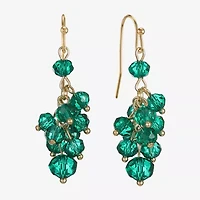 Liz Claiborne Gold Tone Beaded Shakey Womens Drop Earrings