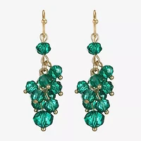 Liz Claiborne Gold Tone Beaded Shakey Womens Drop Earrings