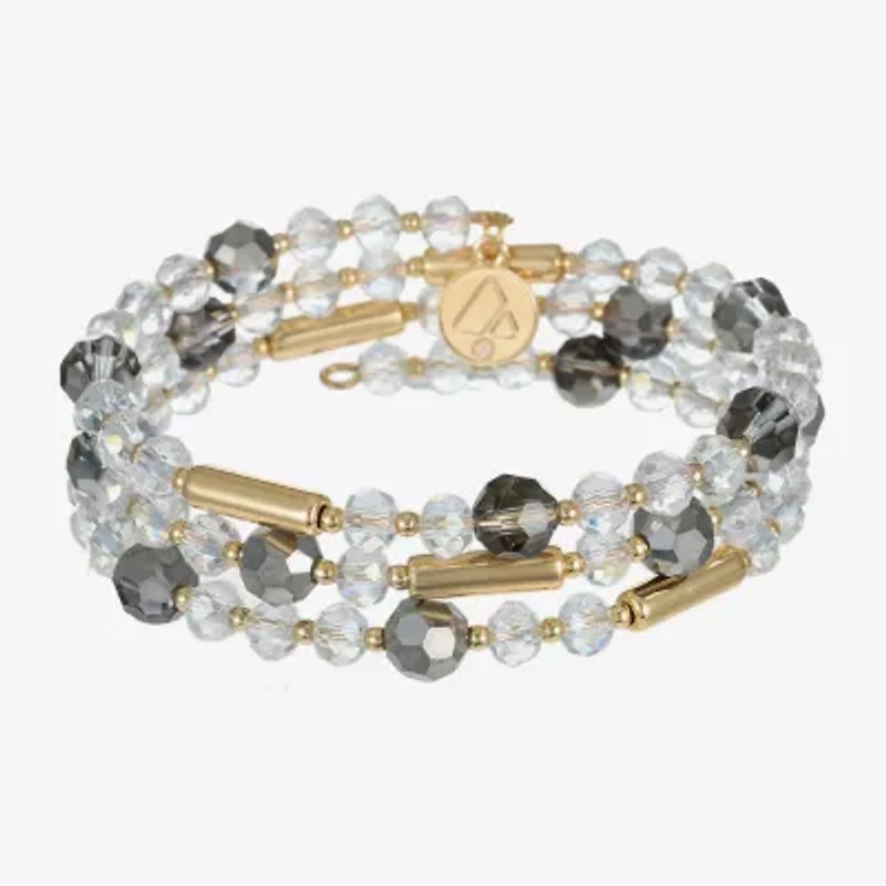 Liz Claiborne Gold Tone Beaded Coil Womens Wrap Bracelet