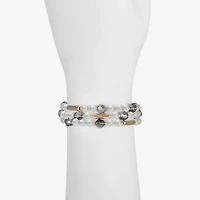 Liz Claiborne Gold Tone Beaded Coil Womens Wrap Bracelet