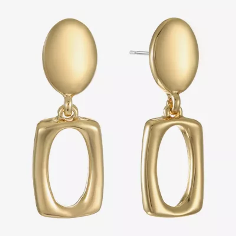 Liz Claiborne Double Womens Oval Rectangular Hypoallergenic Drop Earrings