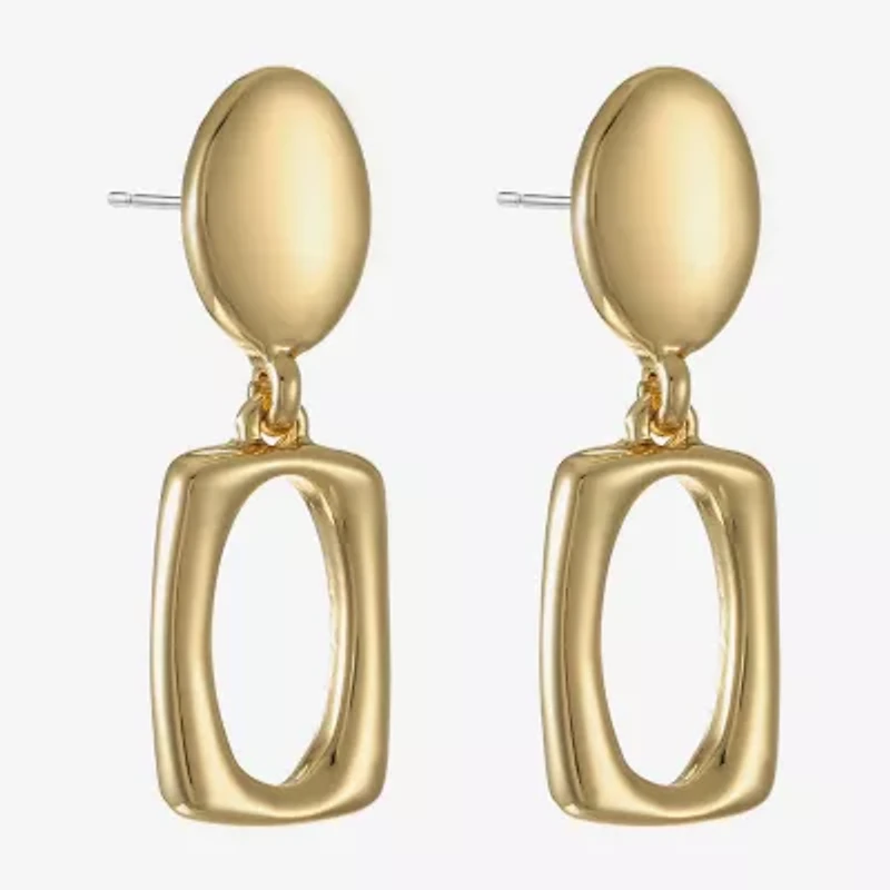 Liz Claiborne Double Womens Oval Rectangular Hypoallergenic Drop Earrings