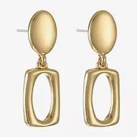 Liz Claiborne Double Womens Oval Rectangular Hypoallergenic Drop Earrings