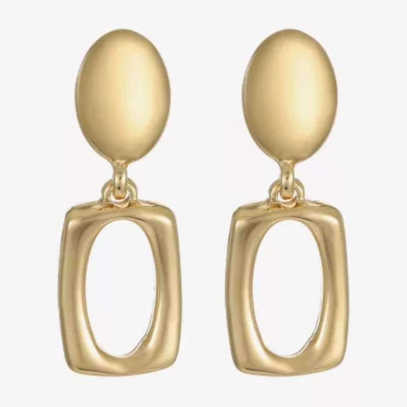 Liz Claiborne Double Womens Oval Rectangular Hypoallergenic Drop Earrings
