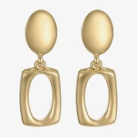 Liz Claiborne Double Womens Oval Rectangular Hypoallergenic Drop Earrings