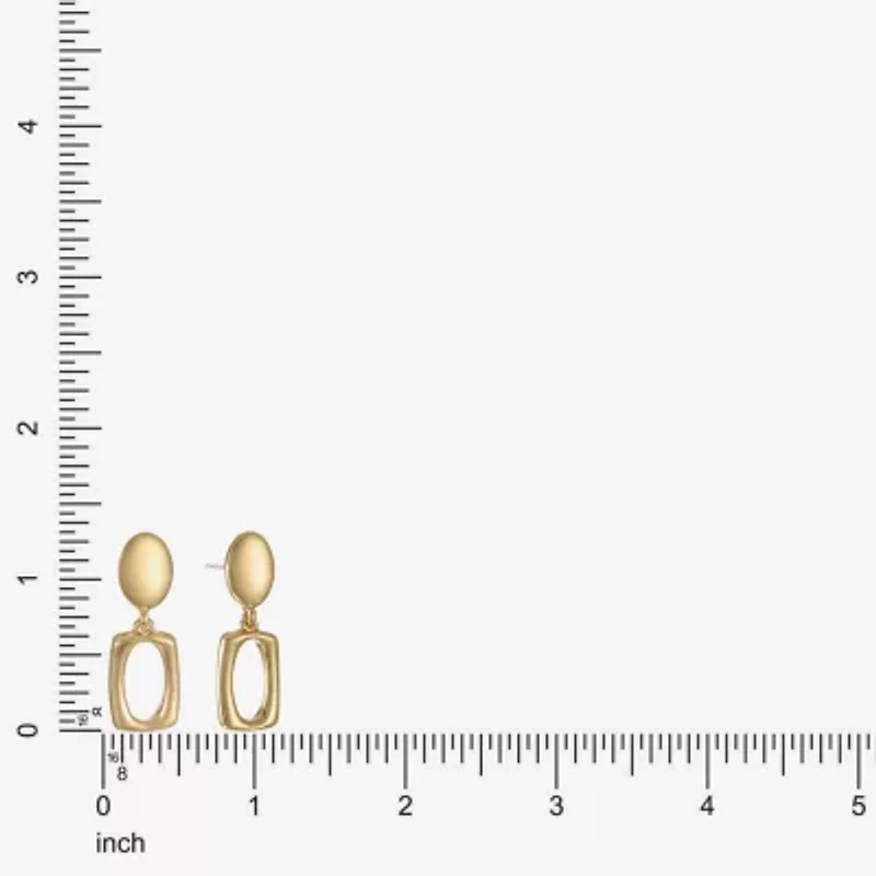 Liz Claiborne Double Womens Oval Rectangular Hypoallergenic Drop Earrings