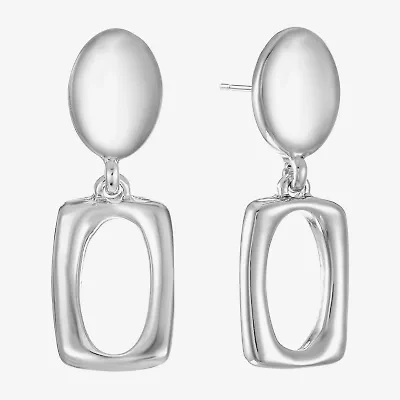 Liz Claiborne Double Womens Oval Rectangular Hypoallergenic Drop Earrings