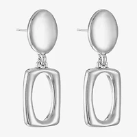 Liz Claiborne Double Womens Oval Rectangular Hypoallergenic Drop Earrings