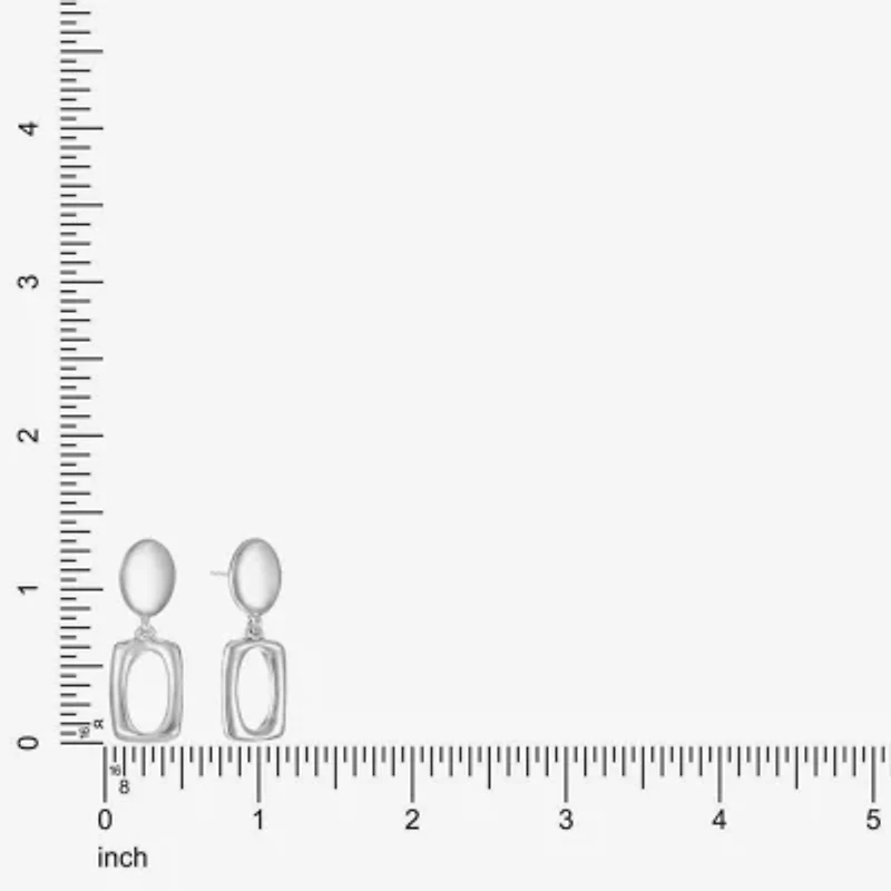 Liz Claiborne Double Womens Oval Rectangular Hypoallergenic Drop Earrings