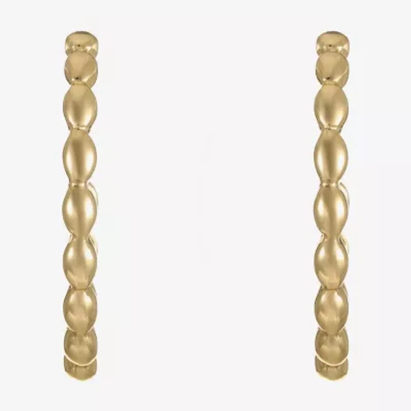 Liz Claiborne Textured Womens 47mm Oval Rectangular Hypoallergenic Hoop Earrings