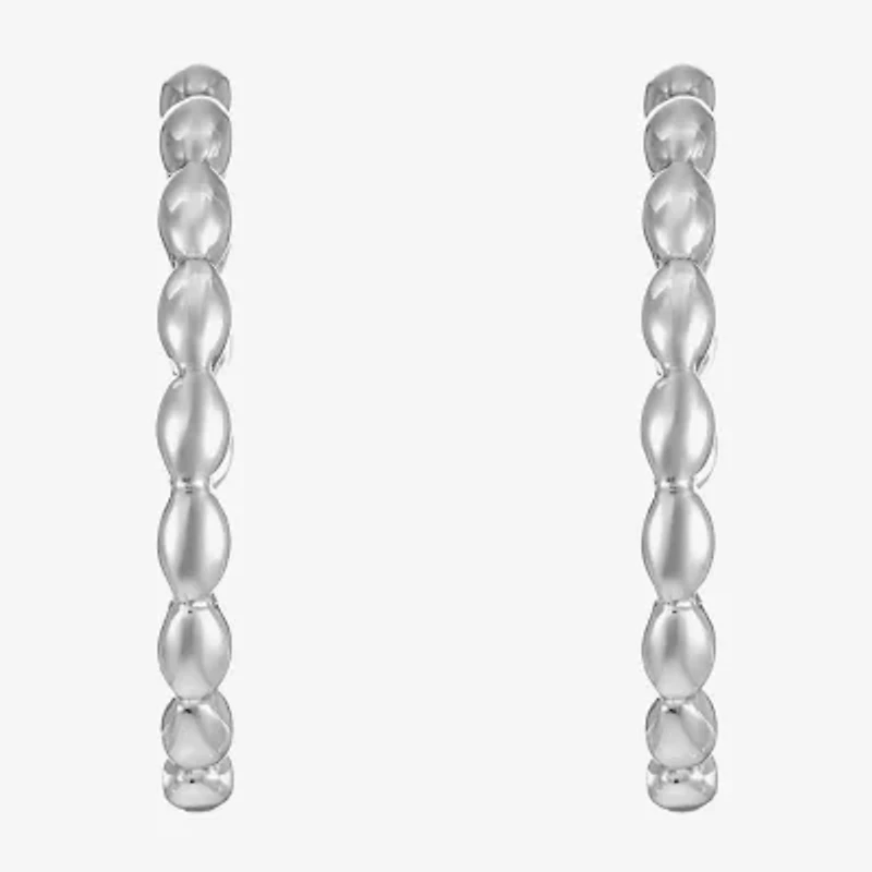 Liz Claiborne Textured Womens 47mm Oval Rectangular Hypoallergenic Hoop Earrings