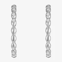 Liz Claiborne Textured Womens 47mm Oval Rectangular Hypoallergenic Hoop Earrings