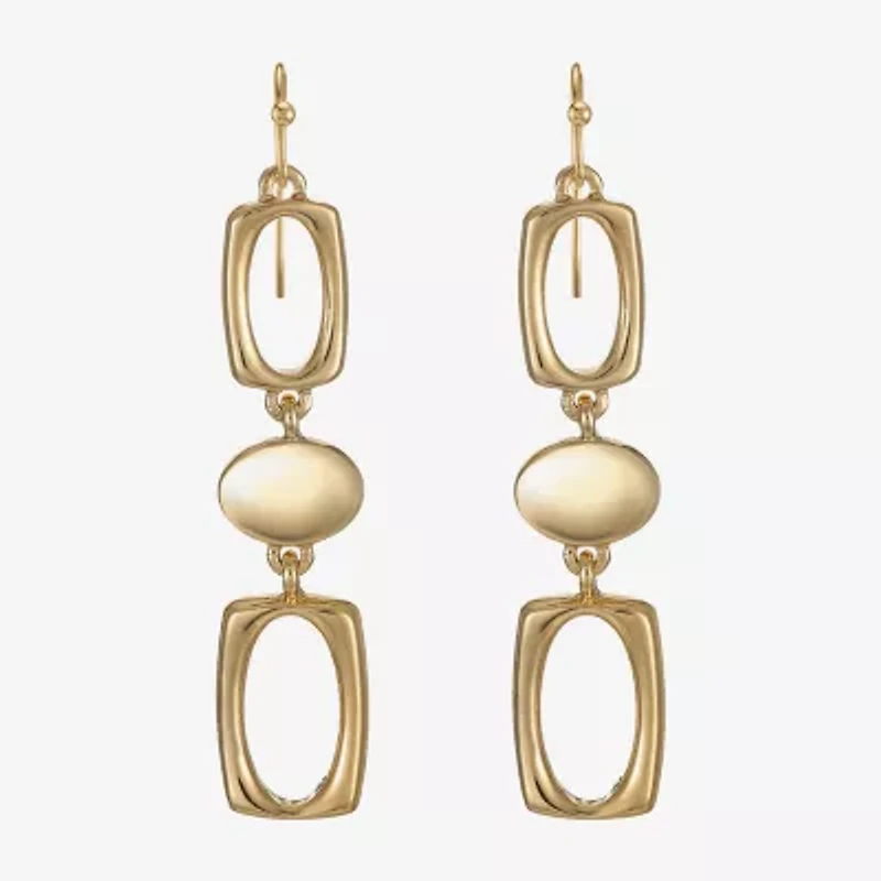 Liz Claiborne Womens Oval Drop Earrings