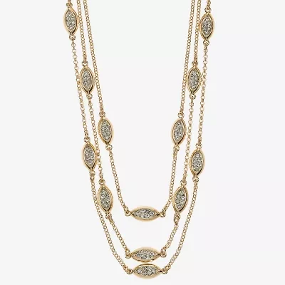 Liz Claiborne Pave Layered Womens 18 Inch Statement Necklace