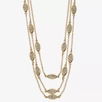 Liz Claiborne Pave Layered Womens 18 Inch Statement Necklace