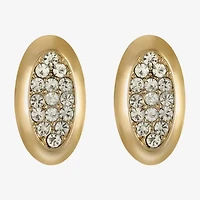 Liz Claiborne Pave Glass 25mm Oval Stud Earrings